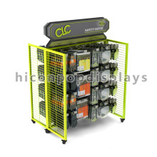 Practical 4-Way Free Standing Wire Grid Retail Shop Movable Hanging Scarf And Gloves Display Rack